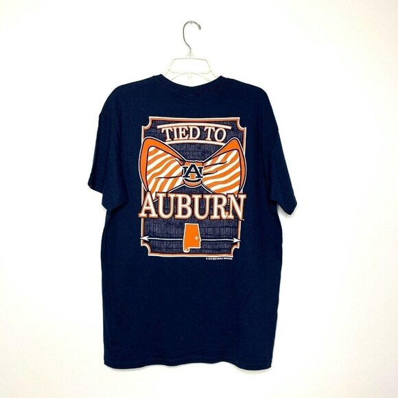 Gildan Auburn University Navy T-Shirt Orange Bow Tied to Auburn Unisex Large NWT - Picture 2 of 4